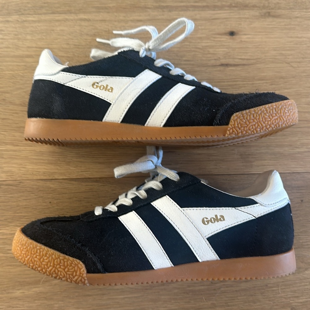 Black and White Gola Elan Sneakers